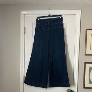 Pilcro High-Rise Wide Leg Women's Jeans in Deep Indigo by Anthropologie